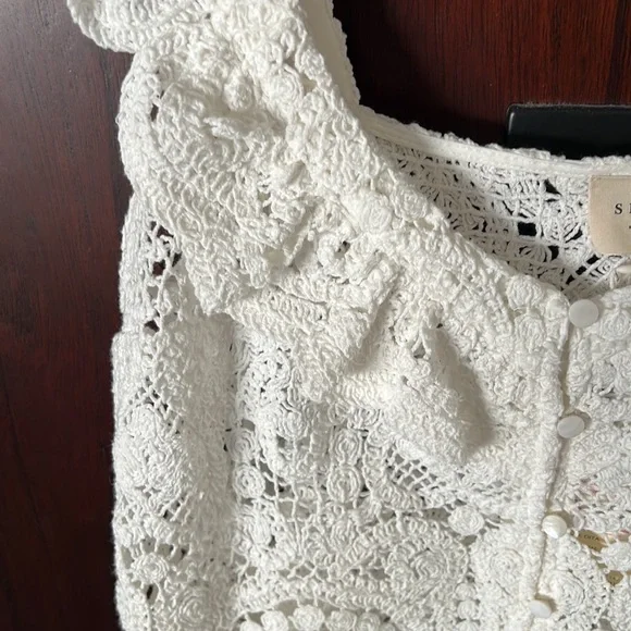 Sezane Cream Lace Blouse - Picture 7 of 9
